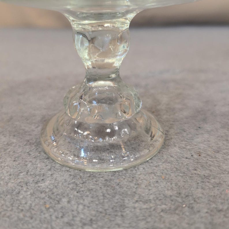 Tiffin Franciscan Kings Crown Clear Pedestal Covered Candy Compote Dish Vintage image 2