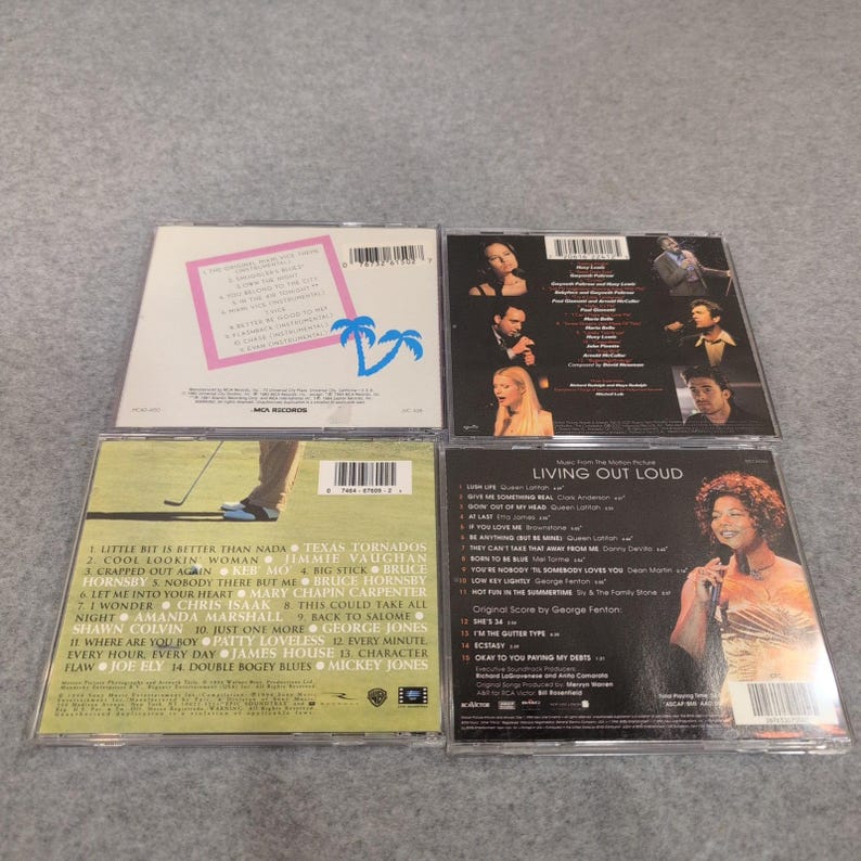 Lot de 4 CDs de la bande originale Miami Vice Duets Tin Cup Living Out Loud Jazz Vocal Pop image 2