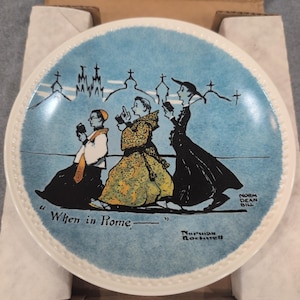 Norman Rockwell When in Rome Limited Edition Collector Plate Newell Pottery image 1