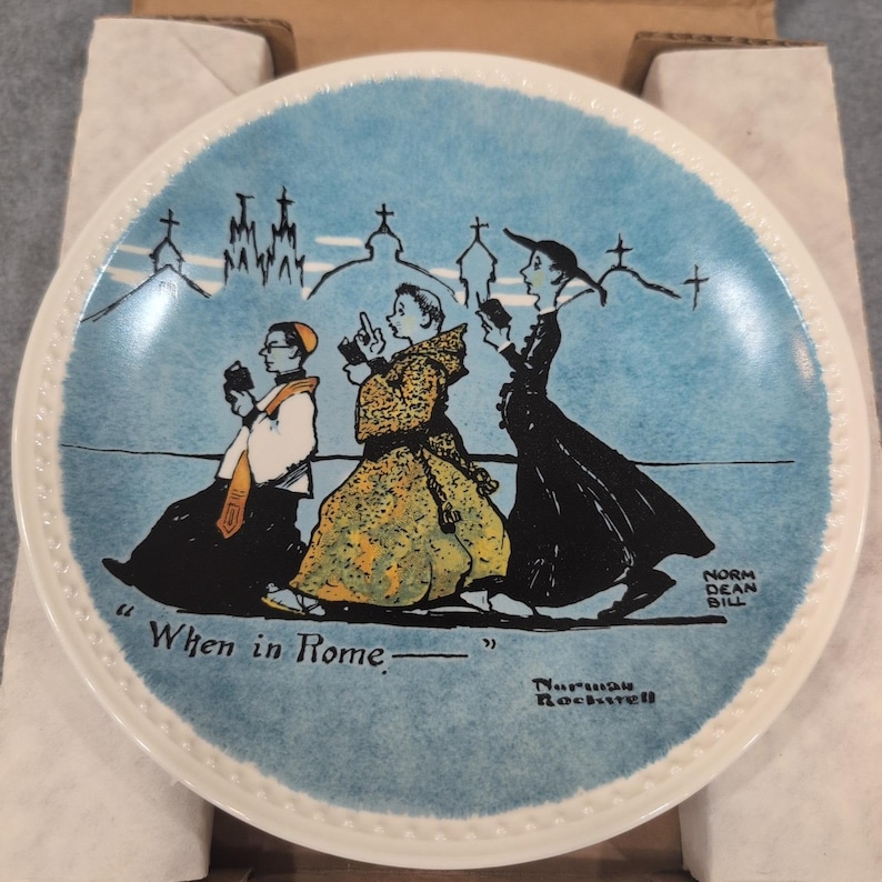 Norman Rockwell When in Rome Limited Edition Collector Plate Newell Pottery image 1