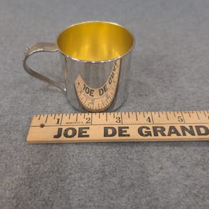 Oneida Community Tudor Plate Vintage Baby Cup Silver Plated Gold Wash Interior image 8