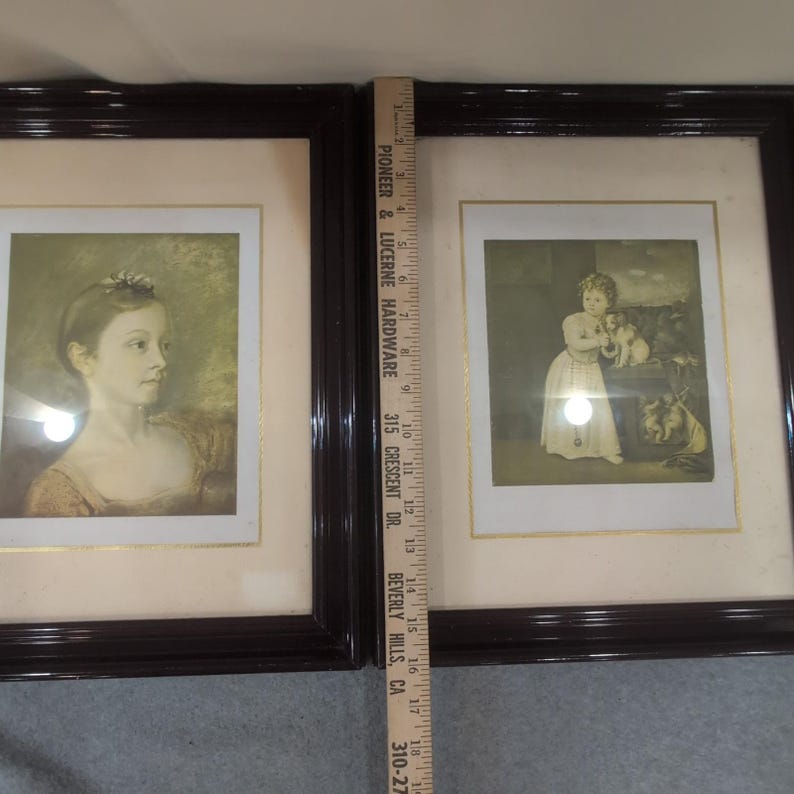 Vintage Framed Art Prints Set of 2 Thomas Gainsborough & Titian Strozzi Child image 3
