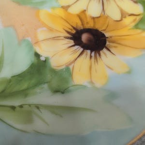 Favorite Bavaria Hand Painted Yellow Floral Porcelain Plate Artist Signed Wanda image 2