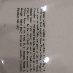 Dooly County Georgia 150th Anniversary Commemorative Plate 1821-1971 Green White image 3