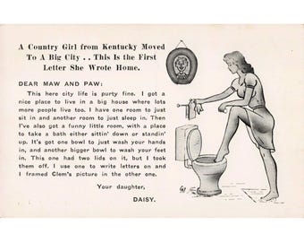 Vintage Humorous Postcard Country Girl Big City Novelty Letter Stanford Texas