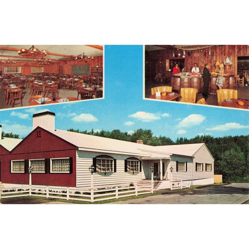 Vintage 1965 Anthony's Steak House Framingham Massachusetts Postcard Route 9 MA image 1