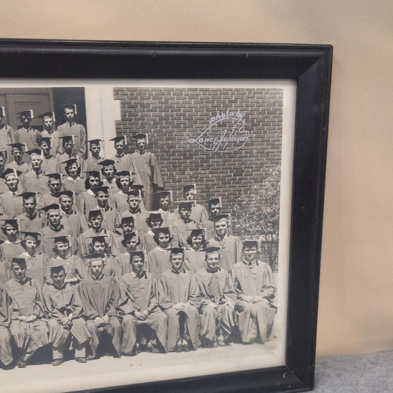 Vintage Anniston High School 1950 Class Graduation Photo Framed Lance Johnson image 4