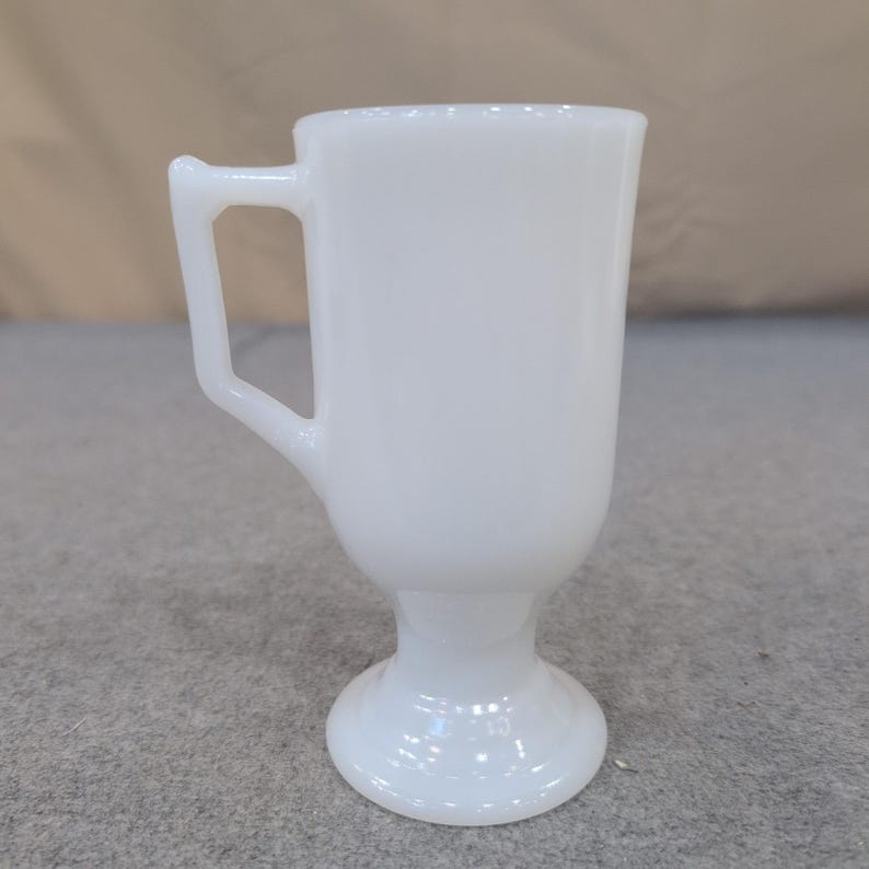 Mary Mahoneys Old French House Biloxi Mississippi Milk Glass Footed Mug White image 2