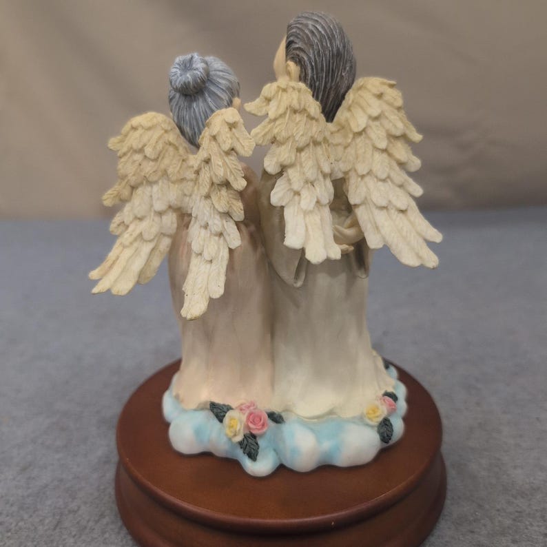 1996 Sansco Heritage House Angel Couple Music Box Oh What a Beautiful Morning image 2