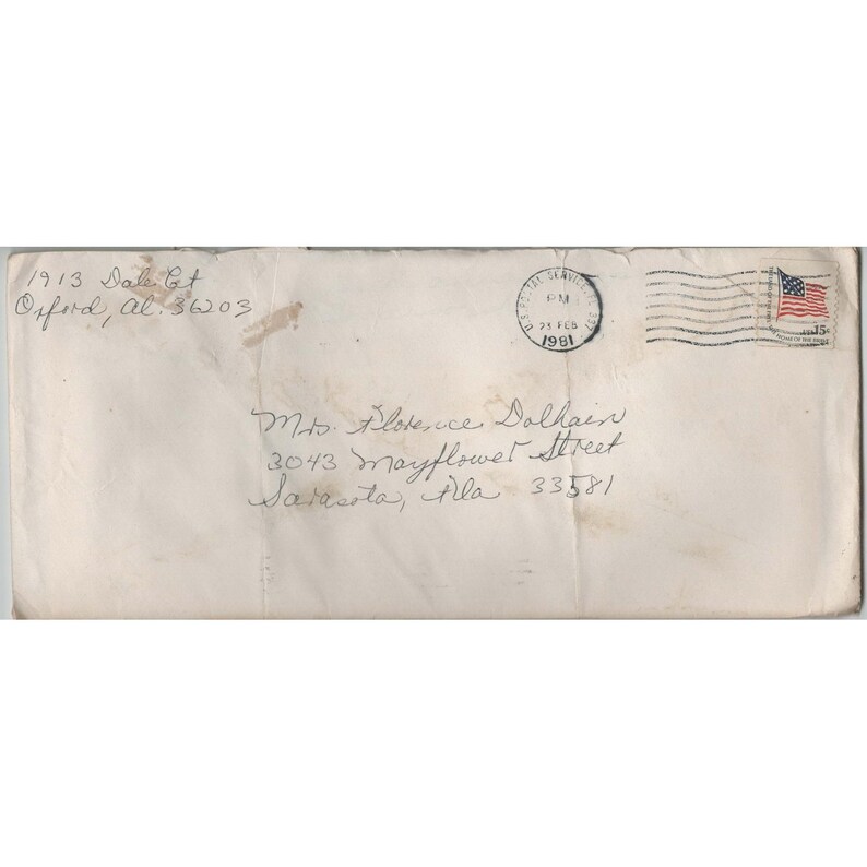 Konvolut von 13 Vintage-Briefumschlägen mit Poststempeln aus Sarasota, Florida, aus den 1950er- bis 1980er-Jahren Bild 6