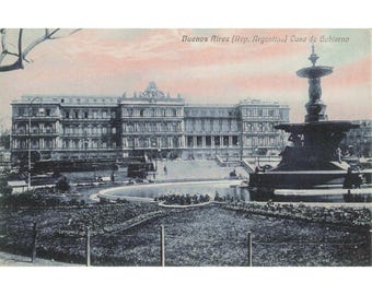 Vintage Buenos Aires Argentina Casa de Gobierno Postcard Fotocelere Torino VG+