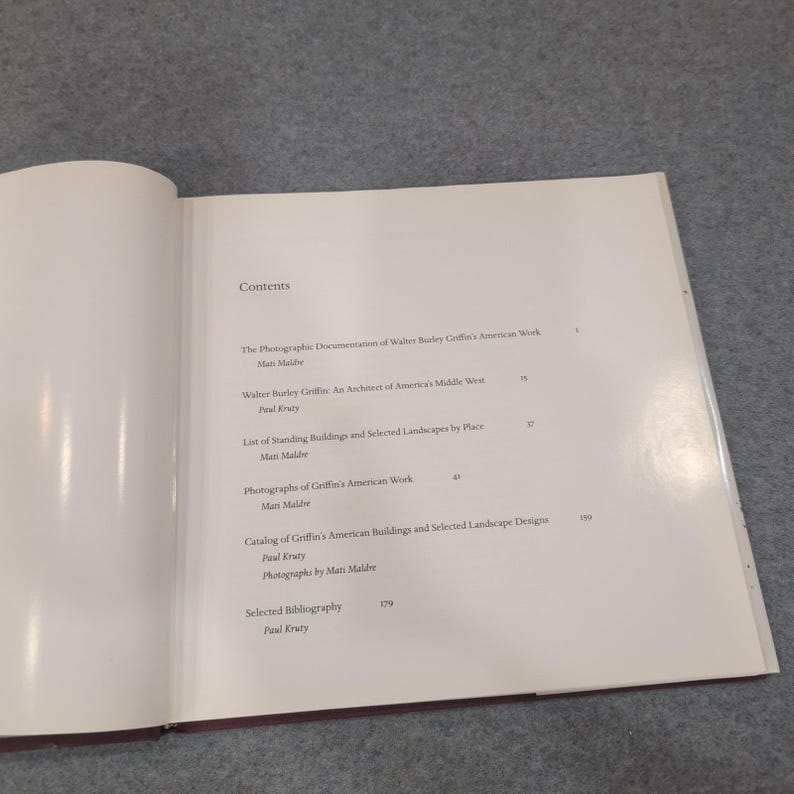 Walter Burley Griffin in America HC 1996 Mati Maldre Paul Kruty Architecture image 5
