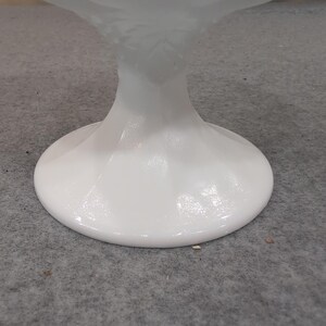 Vintage White Milk Glass Harvest Grape Pedestal Goblet Scalloped Rim image 3