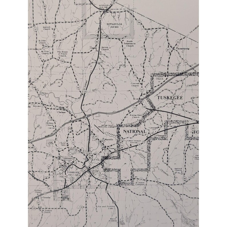 Vintage 1979 Macon County Alabama Highway Map Road Atlas Tuskegee 25" x 18" image 4