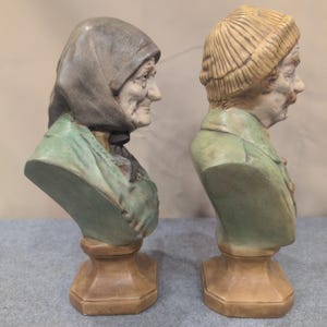 Vintage Salty Dog and Sea Hag Beulah Ceramic Bust Figurines Nautical Decor Set image 5