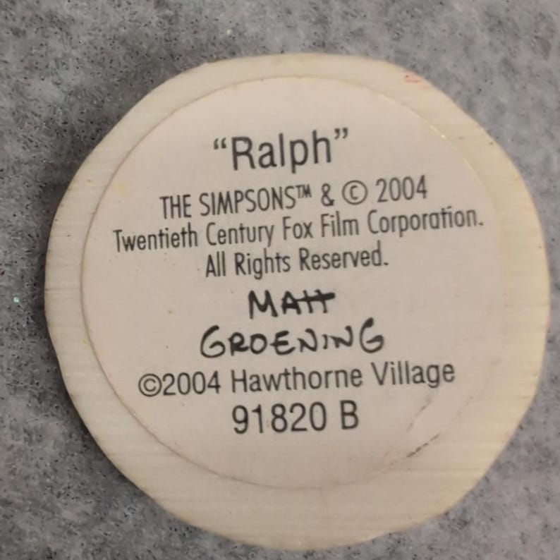 Hawthorne Village The Simpsons Ralph Wiggum Snow Angel Christmas Figurine 2004 image 3