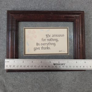 Framed Art Be Anxious for Nothing Give Thanks Philippians 4:6 Hand Painted image 2