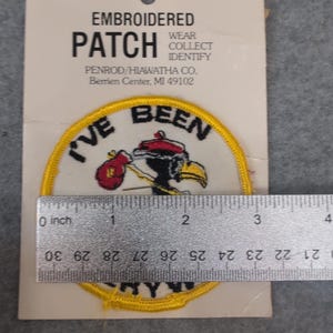 Embroidered Patch Ive Been Everywhere Bird Travel Souvenir On Card Sew image 2
