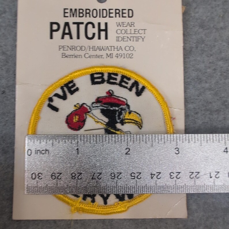 Embroidered Patch Ive Been Everywhere Bird Travel Souvenir On Card Sew image 2