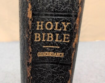 Harper & Row Holy Bible KJV Morocco Leather India Paper Red Letter Concordance
