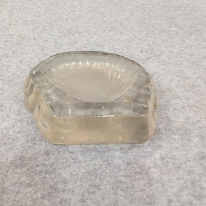 Vintage Clear Frosted Glass Scallop Sea Shell Paperweight Coastal Decor image 3