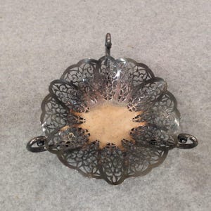 International Silver Company Lovelace 1427 Silverplate Pierced Candy Dish Bowl image 3