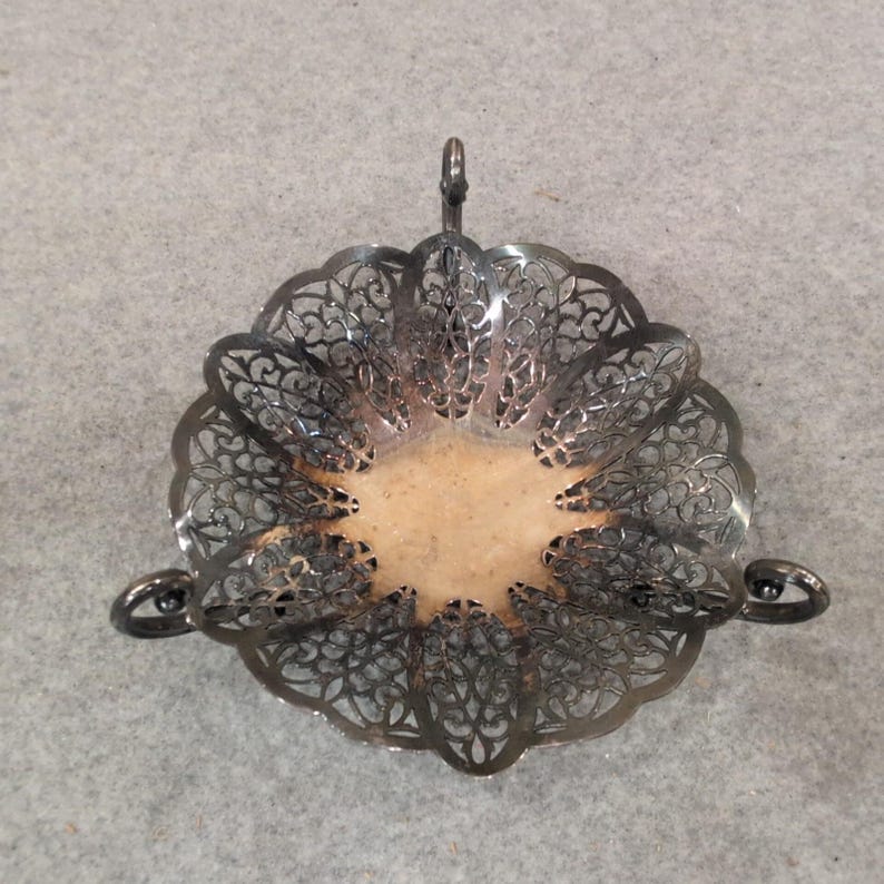 International Silver Company Lovelace 1427 Silverplate Pierced Candy Dish Bowl image 3