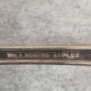 Wm A Rogers A1 Plus Silverplate Art Deco Dinner Fork Etched Handle image 3