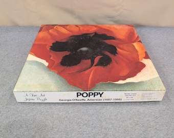 Georgia OKeeffe Poppy Fine Art Jigsaw Puzzle 500 Pieces Battle Road Press Vtg