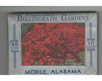 Vintage 20 Souvenir Views of Bellingrath Gardens Mobile Alabama Postcard Folder