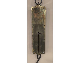 1890-1920's Chatillons Improved Spring Balance Hanging Scale NY 125 Lbs Brass