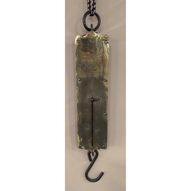 1890-1920's Chatillons Improved Spring Balance Hanging Scale NY 125 Lbs Brass image 1