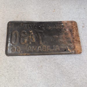 Vintage 1966 Alabama License Plate Heart of Dixie Black White 11-7430 image 2