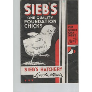 Vintage Sieb's Hatchery Lincoln Illinois Poultry Foundation Chicks Catalog Bild 1