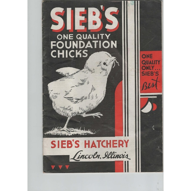 Vintage Sieb's Hatchery Lincoln Illinois Poultry Foundation Chicks Catalog Bild 1