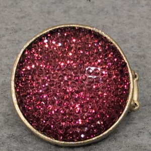 Vintage Sparkly Red Round Statement Ring Adjustable Gold Tone image 2