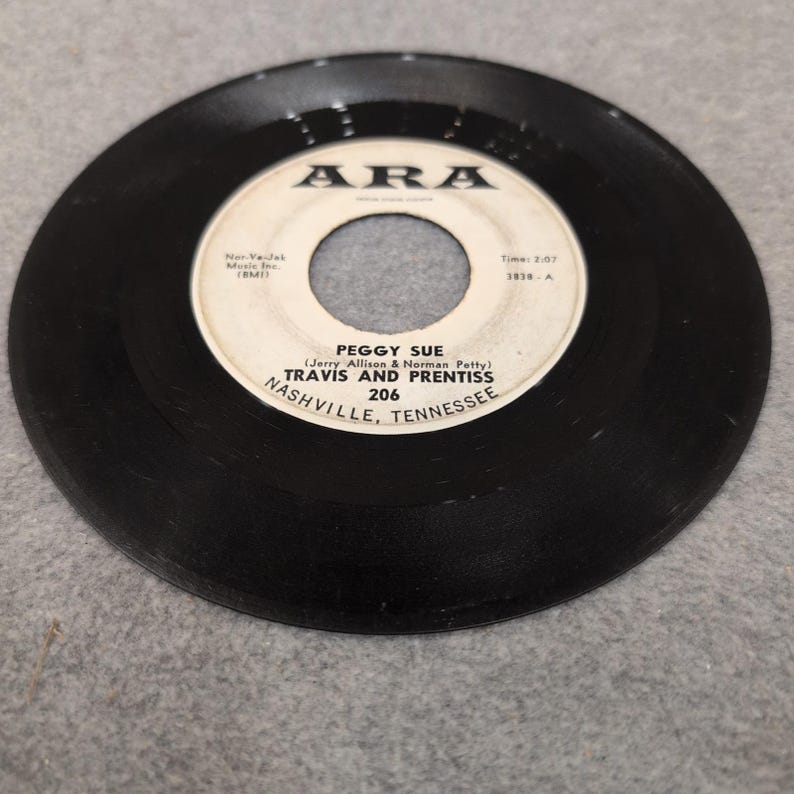 Travis and Prentiss Peggy Sue Blue Blue True Blue ARA 206 Nashville 45 RPM Vinyl Bild 3