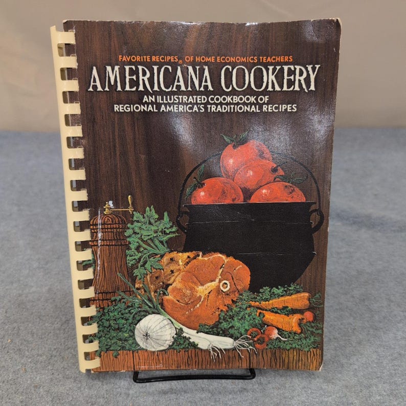 Americana Cookery Illustrated Cookbook Regional Traditional Recipes 1971 Spiral image 1