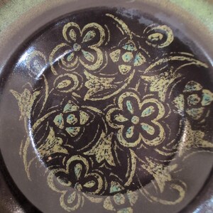 Franciscan Madeira Brown Moss Green Floral Earthenware Saucer Plate Vintage MCM image 6