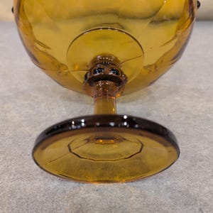 Indiana Glass Amber Teardrop Garland Pedestal Compote Scalloped Candy Dish image 7
