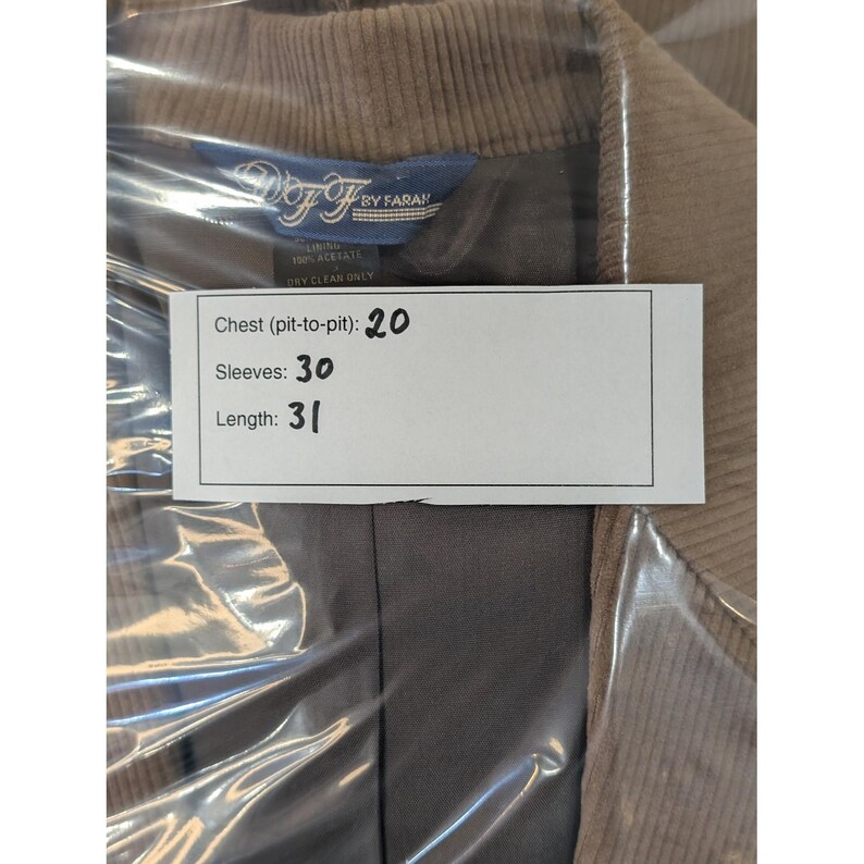 VTG Mens Corduroy Blazer WFF by Farah Brown Sport Coat Jacket Elbow Patch 44R image 10