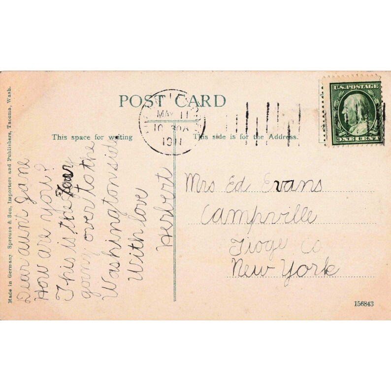 Vintage 1911 Columbia River Ferry Postcard The Dalles Oregon Sprouse & Son Litho image 2