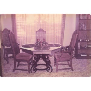 Lote de 8 fotos de interiores de casas vintage de los años 70, decoración asiática, USAF, 3.5x5 imagen 3