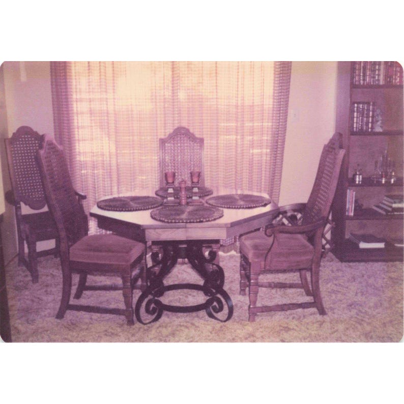 Lote de 8 fotos de interiores de casas vintage de los años 70, decoración asiática, USAF, 3.5x5 imagen 3