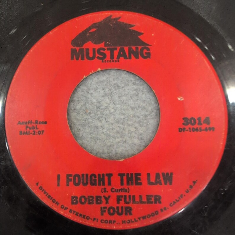 Bobby Fuller Vier habe ich gegen das Gesetz gekämpft Little Annie Lou 45 RPM mustang 3014 Vinyl Bild 1