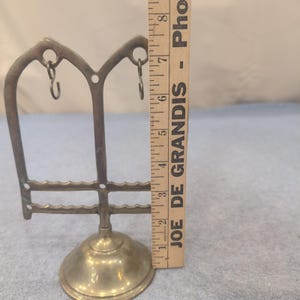 Vintage Brass Gothic Cathedral Arch Earring Stand Jewelry Display Organizer image 6