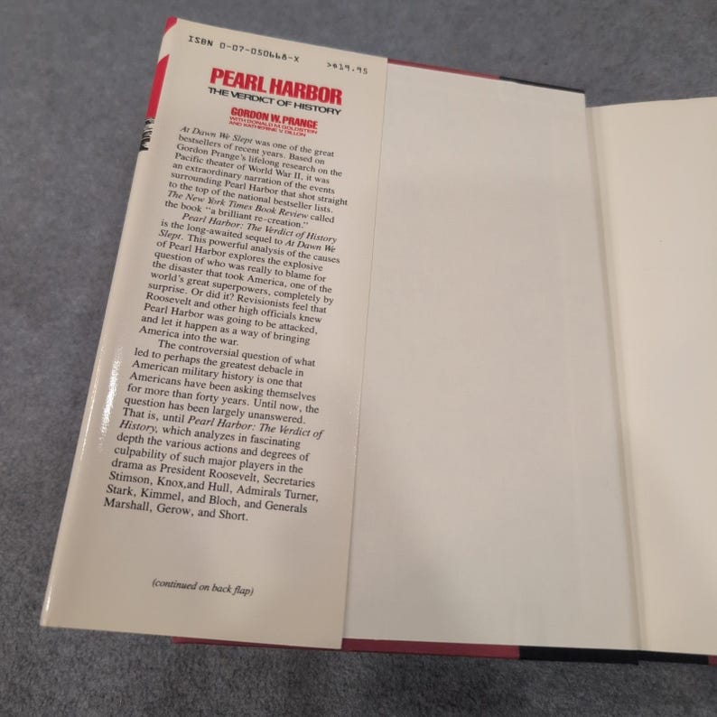 Pearl Habor Das Gericht der Geschichte vonGordon W Prange Erstausgabe / Druck HC Bild 3