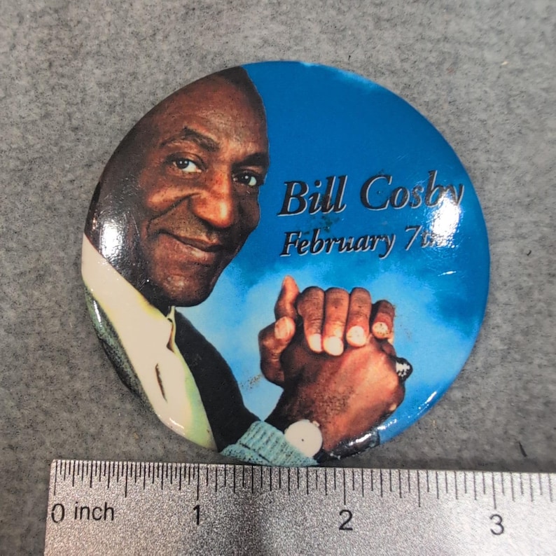 Bill Cosby February 7th Round Collectible Pin Button Pinback image 1