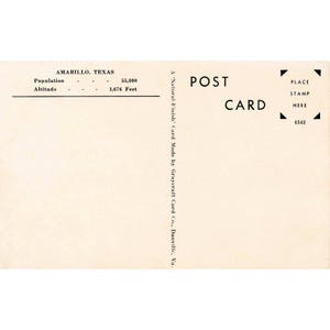 Herring Hotel Amarillo Texas Postcard Graycraft Natural-Finish Unused VG+ image 2