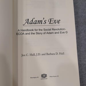 Adam's Eve A Handbook for the Social Revolution ECOA Jon & Barbara D Hall Signed image 2